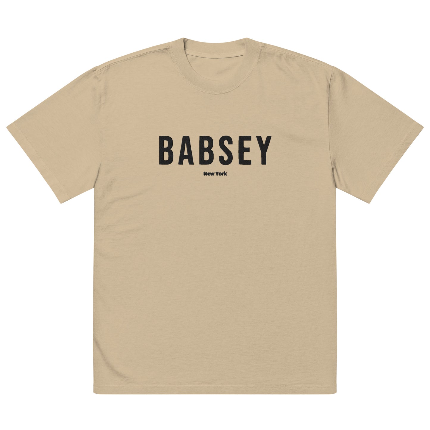 Oversized Faded T-Shirt - Embroidered Black Logo - BABSEY