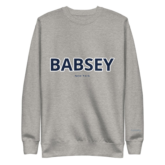 Grey & Navy Classic Logo Crewneck - BABSEY