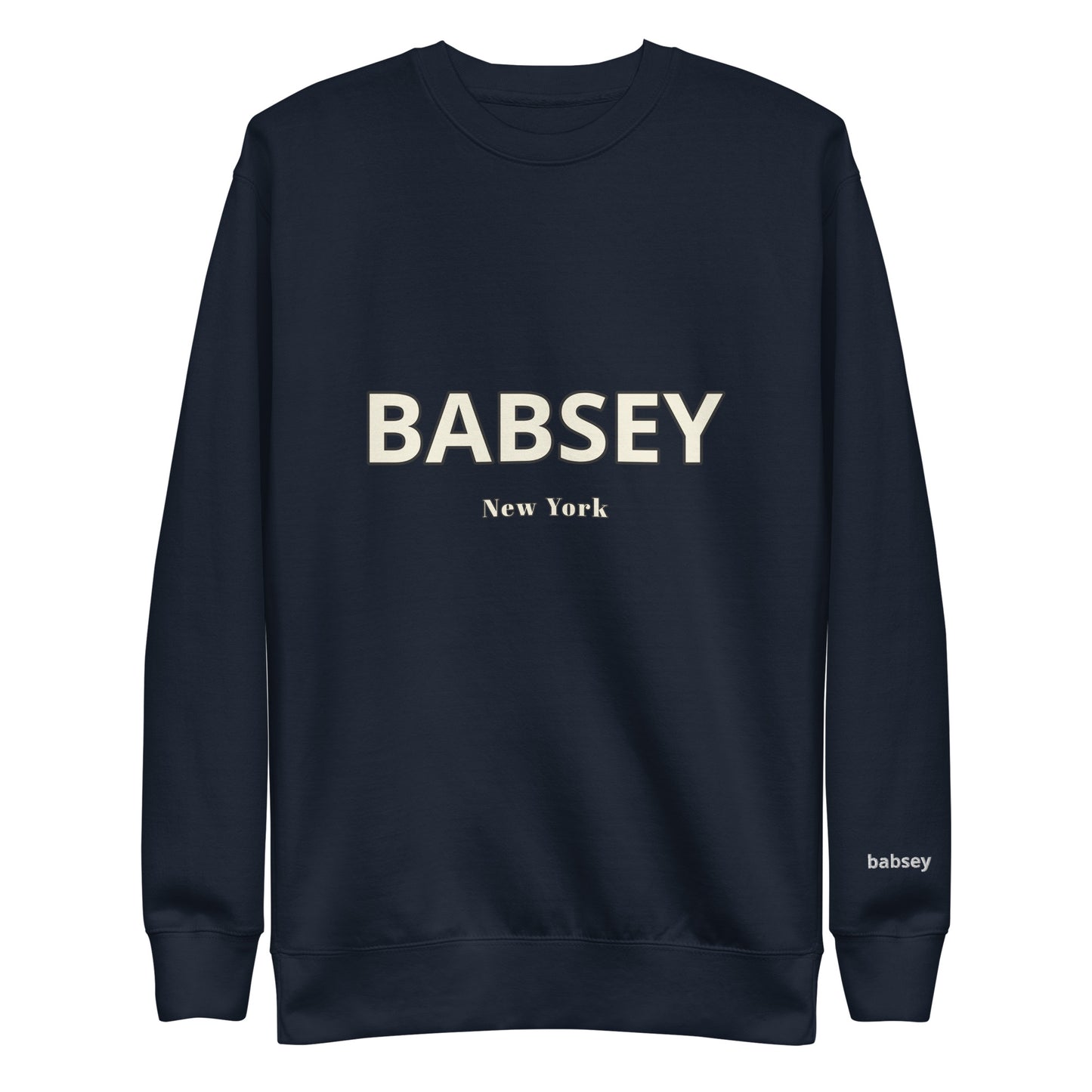 Cream Classic Logo Crewneck - BABSEY